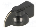 Knob; with pointer; Shaft d: 6mm; Ø19x12.8mm; screw fastening