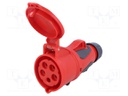 Connector: AC supply 3-phase; socket; female; 32A; 400VAC; IP44