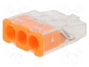 Quick splice; spring clamp; 2.5mm2; 450V; 24A; orange; ways: 1; 11mm