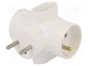 Connector: AC supply; splitter; Layout: 2P,2P+PE; white