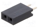 Socket; pin strips; female; PIN: 2; straight; 2.54mm; THT; 1x2; 3A