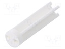 Spacer sleeve; LED; Øout: 6mm; ØLED: 5mm; L: 22.2mm; natural; UL94V-0