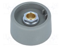 Knob; without pointer; polyamide; Shaft d: 6.35mm; Ø31x16mm; grey