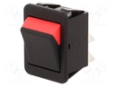 ROCKER; DPST; Pos: 2; OFF-ON; 16A/250VAC; black-red; none