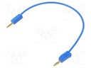 Test lead; 60VDC; 30VAC; 10A; banana plug 2mm,both sides; blue