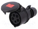 Connector: AC supply 3-phase; plug; female; 16A; 400VAC; IP44