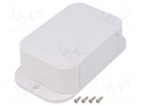 Enclosure: with panel; with fixing lugs; PFF; X: 67mm; Y: 124mm