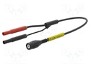Test lead; BNC plug,banana plug 4mm x2; insulated; Len: 1m