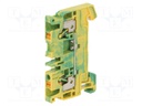 Splice terminal: rail; 2.5mm2; ways: 1; terminals: 2; yellow-green