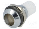 LED holder; 10mm; chromium; convex; with plastic plug