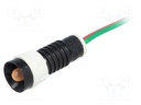 Indicator: LED; recessed; 24VDC; 24VAC; Cutout: Ø11mm; IP40; plastic