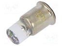 LED lamp; green; SX6s; 24÷28VDC; No.of diodes: 1; -30÷75°C; 5mm