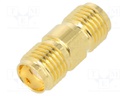 Coupler; SMA female,both sides; straight; 50Ω; teflon