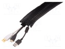 Velcro braided; polyester; W: 110mm; ØBraid : 51mm; black