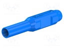 Plug; 2mm banana; blue; Connection: soldering; 39.7mm; 0.5mm2