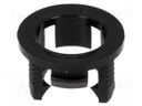 LED holder; 5mm; one-piece; black; UL94V-2; L: 6.1mm; Mat: polyamide