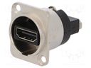 Coupler; HDMI socket,both sides; FT; shielded; 19x24mm; Mat: metal