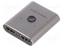 Switch; HDMI 2.0; HDMI socket x3; grey; No.of sockets: 3