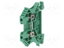 Splice terminal: rail; 2.5mm2; ways: 1; terminals: 2; green; wemid
