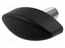 Knob wing; M8; 16mm; H: 19mm; polyamide; black; W: 48mm