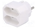 Plug socket strip: protective; Sockets: 2; Colour: white