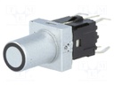 Switch: keypad; Pos: 2; SPST-NO; 0.05A/12VDC; silver; Illumin: LED