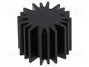 Heatsink; LED; Ø: 20mm; H: 15mm; 6.3K/W; Colour: black