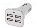 Automotive power supply; USB A socket x4; Sup.volt: 12÷24VDC