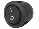 ROCKER; SPST; Pos: 2; OFF-ON; 10A/28VDC; black; none; Rcont max: 50mΩ