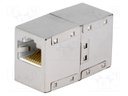 RJ 45 coupler; Cat: 5e; V: crossover; RJ45 socket,both sides