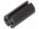 Spacer sleeve; LED; Øout: 4.8mm; ØLED: 3mm; L: 9.5mm; black; UL94V-0