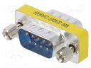 Adapter; D-Sub 9pin plug,both sides; Plating: nickel plated