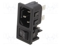 Connector: AC supply; socket; male; 10A; 250VAC; C14 (E); -40÷70°C