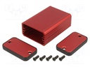 Enclosure: with panel; 1455; X: 45mm; Y: 25mm; Z: 60mm; aluminium; red