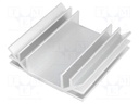 Heatsink: extruded; U; L: 70mm; W: 70mm; H: 19mm; aluminium