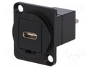 Adapter; USB C socket-front,USB C plug-back; FT; USB-C; metal