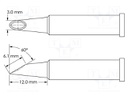 Soldering Tip, Hoof/Concave/60° Bevel, 3 x 12 mm, Soldering Station
