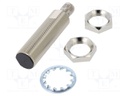 Sensor: inductive; Output conf: PNP / NO; 0÷12mm; 10÷30VDC; M18