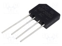 Bridge rectifier: single-phase; Urmax: 50V; If: 2A; Ifsm: 60A; flat