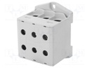 Splice terminal: rail; 6÷95mm2; ways: 3; terminals: 6; grey; TS35