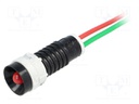 Indicator: LED; recessed; 24VDC; 24VAC; Cutout: Ø11mm; IP40; plastic