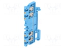 Splice terminal: rail; 1.5mm2; ways: 1; terminals: 4; blue; wemid
