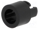 LED holder; 5mm; one-piece; black; UL94V-2; L: 10.3mm