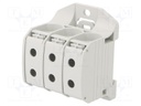 Splice terminal: rail; STB; 50mm2; ways: 3; terminals: 6; grey; TS35