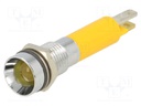 Indicator: LED; recessed; 24VDC; Cutout: Ø8mm; IP67; metal; ØLED: 5mm