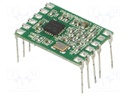 Module: RF; 868MHz; SPI; -110dBm; 1.8÷3.6VDC; 10dBm; Mounting: THT