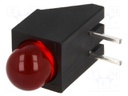 LED; in housing; red; 5mm; No.of diodes: 1; 20mA; Lens: diffused,red