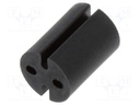 Spacer sleeve; LED; Øout: 4.8mm; ØLED: 3mm; L: 6.4mm; black; UL94V-0