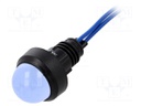 Indicator: LED; prominent; 230VAC; Cutout: Ø13mm; IP40; 300mm leads