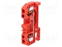 Splice terminal: rail; 0.08÷4mm2; ways: 1; terminals: 2; red; 800V
